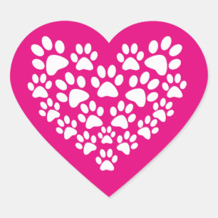 Eenvoudige Schattigee hart poot print Sticker