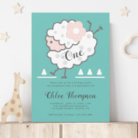 Eenvoudige Schattigee Jumping Lamb Cyaan & Wit 1e 