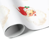 Eenvoudige Schattigee Kerstman Kerstmis Cadeaupapier (Rol Hoek)