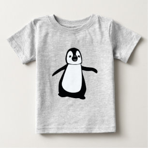 Eenvoudige Schattigee zwart-witte pinguïn illustra