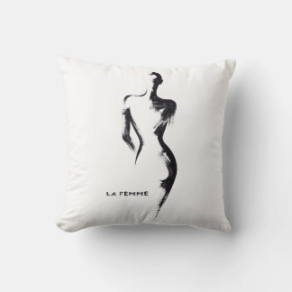 Eenvoudige schildering gouache La Femme 01 poster Kussen