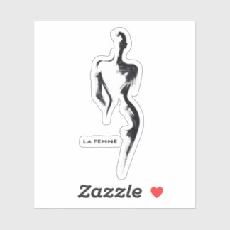 Eenvoudige schildering gouache La Femme 01 poster Sticker