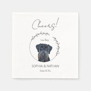 Eenvoudige Schnauzer Hond Bruiloft Cocktail servet