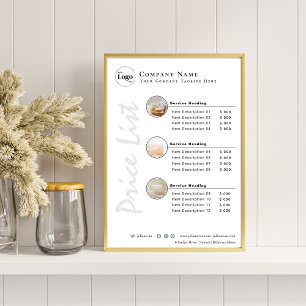 Eenvoudige schone minimalistische witte foto prijs poster
