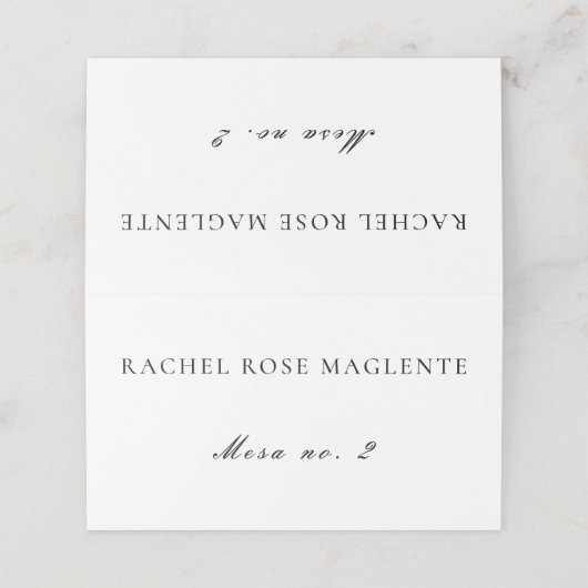 Eenvoudige Schone Spaanse Taal Boda Trouwplaats (Buitenkant ongevouwen)