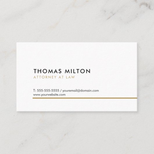 Eenvoudige, schone, witte gouden consultant visitekaartje (Voorkant)