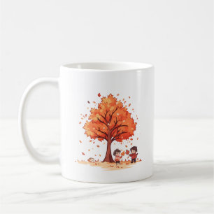Eenvoudige schoonheid herfst Charmante grillige ki Koffiemok