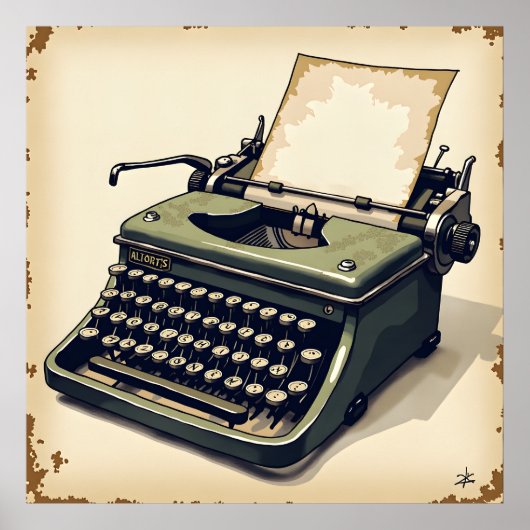 Eenvoudige schrijfmachinearts poster (Voorkant)
