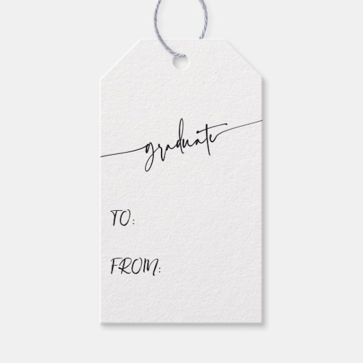 Eenvoudige SCRIPT Afstuderen CadeauLabels (Voorkant)