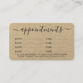 Eenvoudige Script Appointcard - Rustic Kraft Informatiekaartje (Voorkant)
