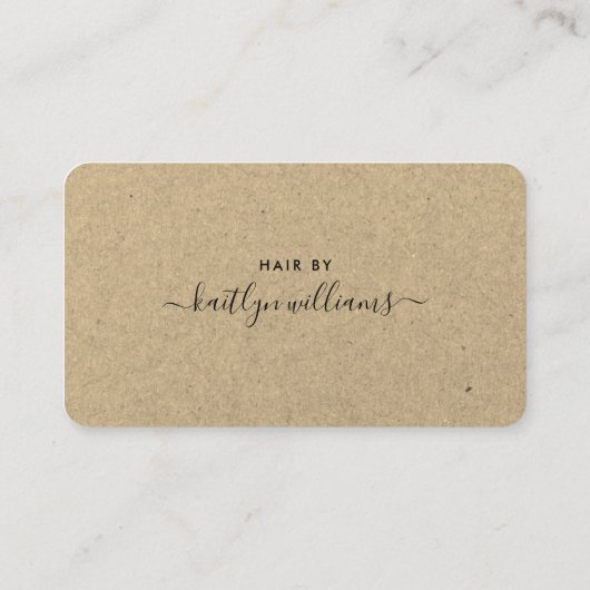 Eenvoudige Script Appointcard - Rustic Kraft Informatiekaartje (Achterkant)