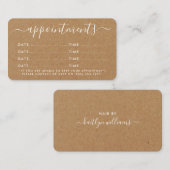 Eenvoudige Script Appointcard - Rustic Kraft Informatiekaartje (Voorkant / Achterkant)