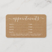 Eenvoudige Script Appointcard - Rustic Kraft Informatiekaartje (Voorkant)