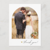 Eenvoudige Script Arch foto bruiloft dank u Briefkaart (Voorkant)