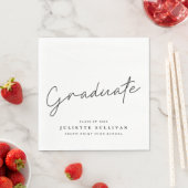 Eenvoudige Script Black en White Graduparty Servet (Insitu)