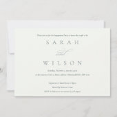 Eenvoudige Script Black White Engagement Party uit Bedankkaart (Voorkant)