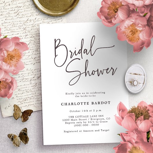 Eenvoudige Script Bruiloftsborrel Kaart