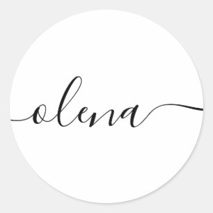 Eenvoudige Script Calligraphy Ronde Sticker