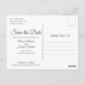 Eenvoudige Script Cutout | &W Opslaan Datum Briefkaart (Achterkant)