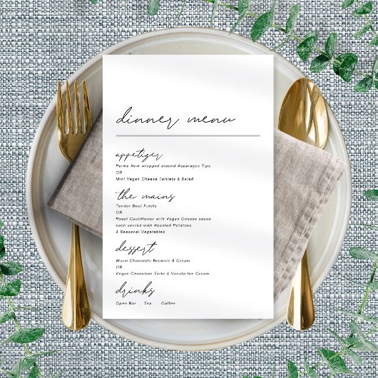 Eenvoudige Script Diner Menu voor Elke Gelegenheid Poster