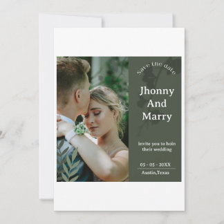 Eenvoudige Script Foto Huwelijk save the date kaar