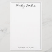 Eenvoudige script gepersonaliseerde monogram brief briefpapier (Voorkant)