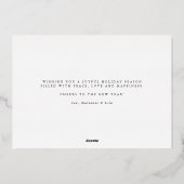 Eenvoudige Script Kerstgroet 3 Foto Folie Feestdagenkaart (Achterkant)