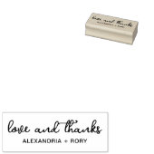 Eenvoudige Script Love en Bedankt Wood Rubberstempel (Gestempeld)