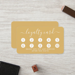 Eenvoudige Script Loyalty-Kaart - Goud en wit Klantenkaartje