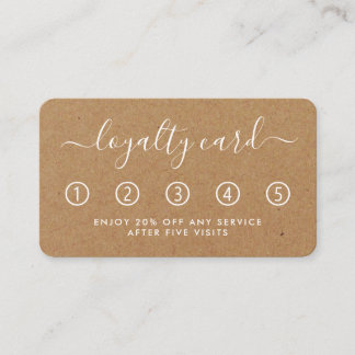 Eenvoudige Script Loyalty-Kaart - Rustic Kraft Klantenkaartje