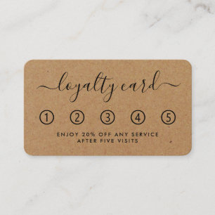 Eenvoudige Script Loyalty-Kaart - Rustic Kraft Klantenkaartje
