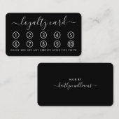 Eenvoudige Script Loyalty-Kaart - zwart-wit Klantenkaartje (Voorkant / Achterkant)