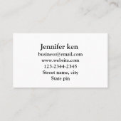 eenvoudige script met minimale zwarte platte logo klantenkaartje (Achterkant)