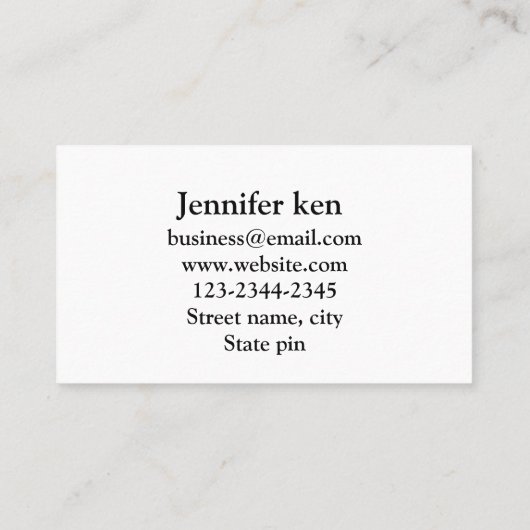 eenvoudige script met minimale zwarte platte logo klantenkaartje (Achterkant)