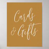 Eenvoudige Script Oker Trouwkaarten en Cadeaus Bor Poster (Voorkant)