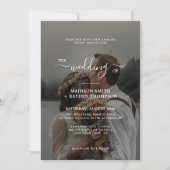 Eenvoudige Script Overlay 2 Photo Wedding Kaart (Voorkant)