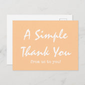 Eenvoudige Script Peach Business Bedankt Briefkaart (Voorkant / Achterkant)