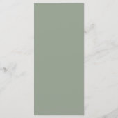 Eenvoudige Script Sage Green Wedding Menu (Achterkant)