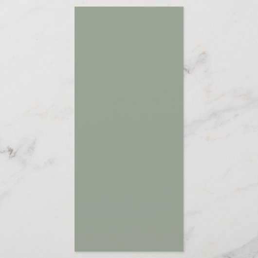 Eenvoudige Script Sage Green Wedding Menu (Achterkant)