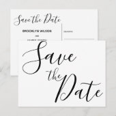 Eenvoudige Script Save The Date Kaarten (Voorkant / Achterkant)
