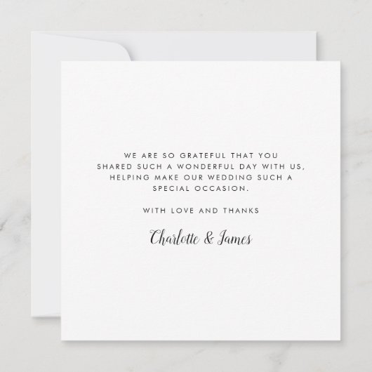 Eenvoudige Script Trouwfotocollage Bedankkaart (Achterkant)