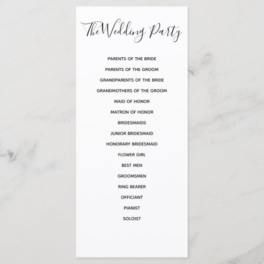 Eenvoudige Script Trouwprogramma's Programma (Achterkant)