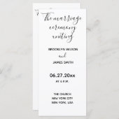 Eenvoudige Script Trouwprogramma's Programma (Voorkant / Achterkant)