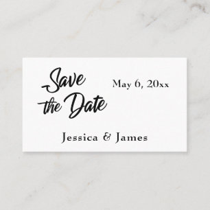 Eenvoudige Script Typografie Save the Date Card Visitekaartje