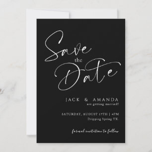 Eenvoudige Script typografie Trouwen sla de datum  Save The Date