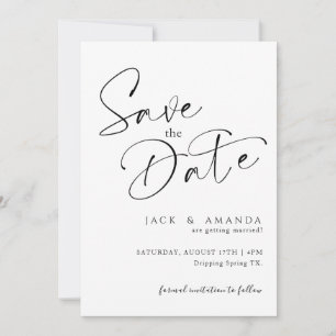 Eenvoudige Script typografie Trouwen sla de datum  Save The Date