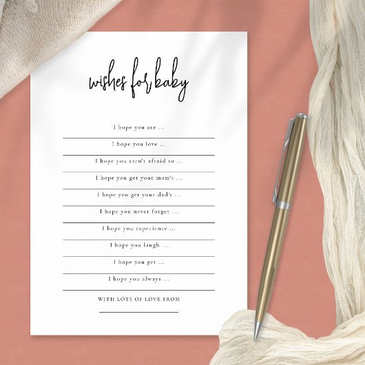 Eenvoudige Script Wensen voor Baby shower kaart