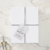 Eenvoudige Script Witte Doop Bedankt Cadeaulabel (Met Touw)