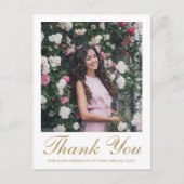 Eenvoudige scriptbevestiging Cross Photo Bedankt Briefkaart (Voorkant)