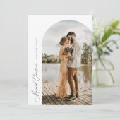 eenvoudige scriptboogvakantieaankondiging bedankkaart (Staand voorkant)